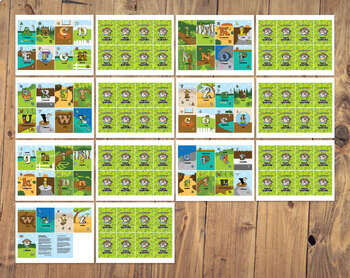 alphabetimalsac animal abc game cards a z print cut