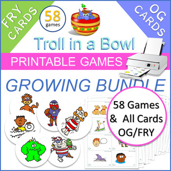 Preview of Printable Troll Growing Bundle - Orton-Gillingham & Fry High-Frequency