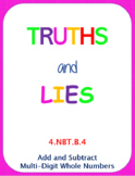 Printable Truths and Lies - Add and Subtract Multi-Digit W