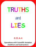Printable Truths and Lies - Add and Subtract with Scientif