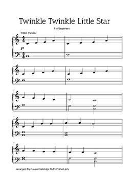 Printable Twinkle Twinkle Little Star (Arranged for Beginner Piano)