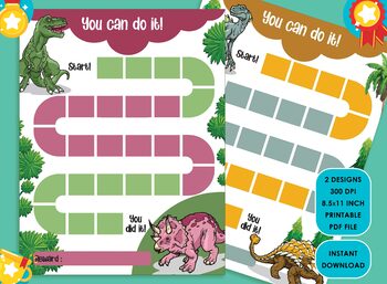 Preview of Printable Tyrannosaurus Rex Reward Chart, Triceratops Dinosaur Behavior Chart