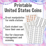 Printable US Coins: Manipulatives | Coin Recognition | Mat