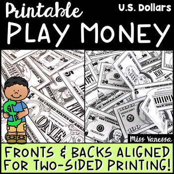 Preview of Printable Play Money