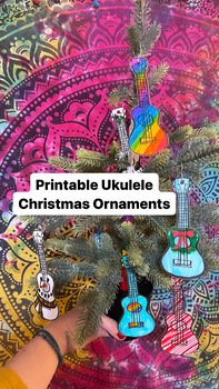 Preview of Printable Ukulele Christmas Ornament