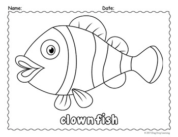 Printable Marine Life Coloring Pages by Drag Drop Learning | TpT