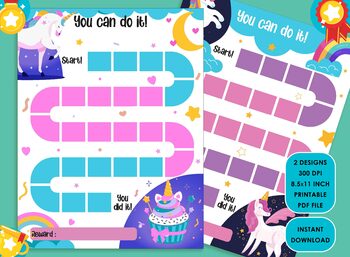 Preview of Printable Unicorn & Cupcake Reward Chart, Get your kids organized and motivated
