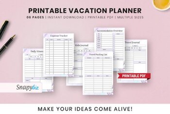 Preview of Printable Vacation Planner