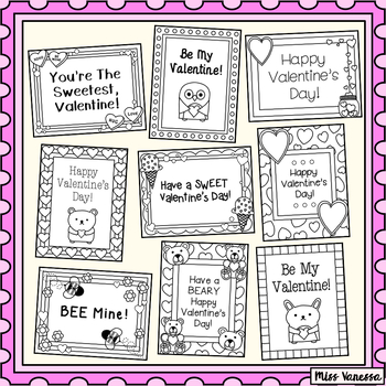 Printable Valentine's Day Cards And Envelopes by Miss Vanessa | TPT