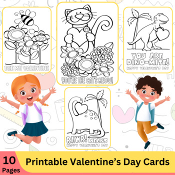Preview of Printable Valentine’s Day Cards Coloring Pages For Kids