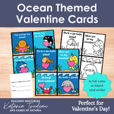 Printable Valentine's Day Cards - Ocean Themed