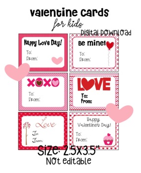 Printable Valentine's Day Cards, Red and Pink Valentine Cards by ...