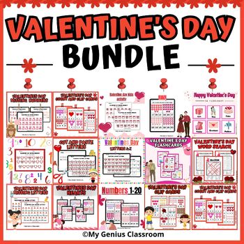 Preview of Printable Valentine's Day Preschool Activity Bundle -  FEBRUARY
