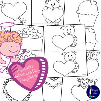 Printable Valentine's Day Templates by Dressed in Sheets | TPT