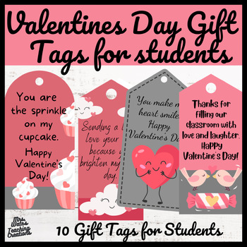 Preview of Valentine's Day Printable Gift Tags for Students - Hearts Day Templates