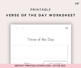 Printable Verse of the Day Worksheet | Self-Care, Wellness