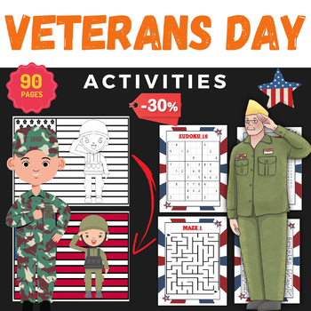 Preview of Printable Veterans Day Activities Bundle - Fun November Activities  And Games