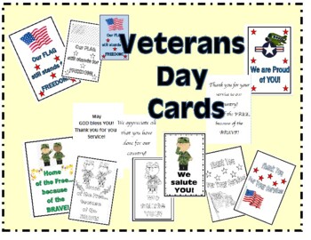 Preview of Printable Veterans Day Cards Bundle