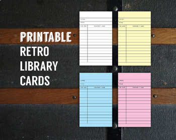 Preview of Printable Vintage Library Cards
