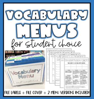Preview of Printable Vocabulary Menu and Activities 