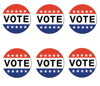 Preview of Printable "Vote" round label sticker template for mock election