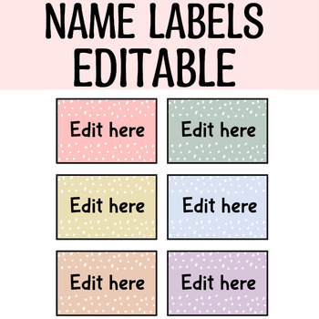 Preview of Printable Name Tags, Boho Kids Name Labels, Editable Cubbies Labels, Locker Tags