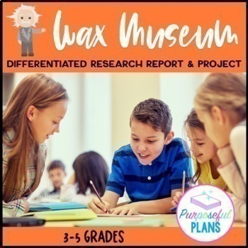 Preview of Printable Wax Museum Research Project - Rubric & Graphic Organizer Templates 3-5