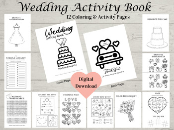Printable Wedding Activity Book, Teacher Getting Married, Kids Wedding  Activity