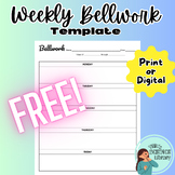 Printable Weekly Bellwork/Bell Ringer/Warmup TEMPLATE