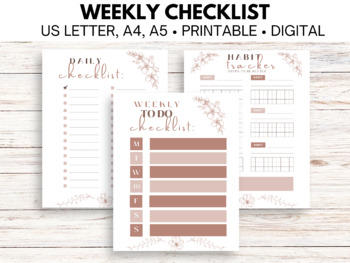 Weekly to Do List Weekly Checklist Weekly Tasks (Download Now) 