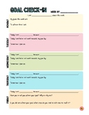 Printable Weekly Goal Setting Checkin- SEL Bell work Exit Ticket