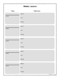 Printable Weekly Lesson Plan for High School Template - Le