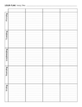 weekly lesson planner printable