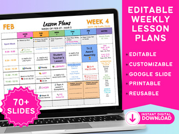 Preview of Printable Weekly Lesson Plans by MyTeacherGrams (July 2024-July 2025)