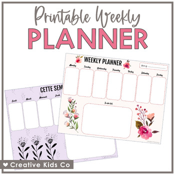 Preview of Printable Weekly Planner