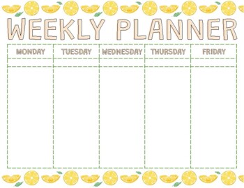 Preview of Printable Weekly Planner