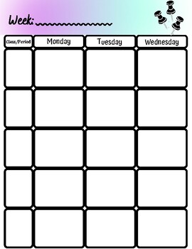 printable weekly calendar monday through friday