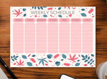 Preview of Printable Weekly Planner, Landscape Weekly Planner, Weekly Schedule