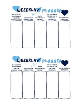 Preview of Printable Weekly Planner Sheet
