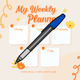 Printable Weekly Planner Templates  with various drawings-