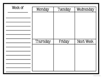 Printable Weekly Planners - Color and B&W by MsKinderhop | TpT