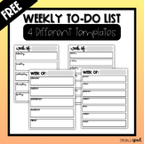 Printable Weekly To-Do Lists | Teacher To-Do List | FREEBIE