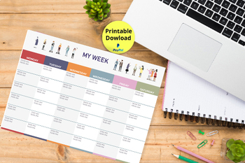 Preview of Printable Weekly planner, HOME SCHOOL planner, daily organizer, digital