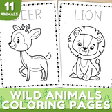 Printable Wild Animals Coloring Pages + Tracing Practise