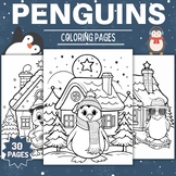 Printable Penguins Coloring Pages Sheets - Fun Winter Anim