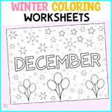 Winter Back to School Coloring Worksheets, Winter Months C