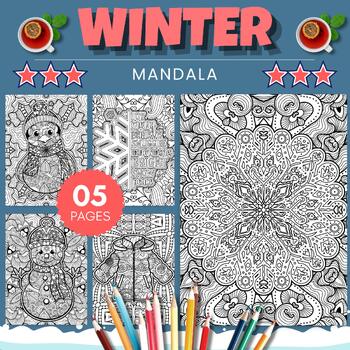 Preview of Printable Winter Coloring Pages - ( January coloring sheets ) FREEBIE