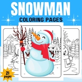 Printable Winter Snowman Coloring Pages Sheets - Fun Decem
