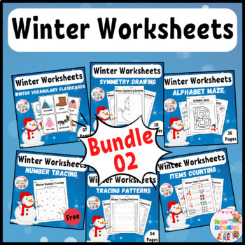 Preview of Winter Season Bundle Activities / Printable January Worksheets