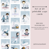 Printable Winter Yoga Cards for kids - 20 asanas